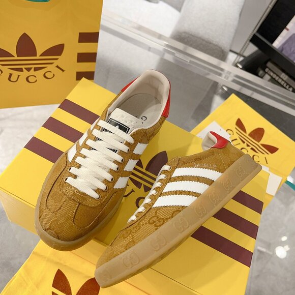 Gucci x Adidas Tan and Red Women's Sneakers - Picture 1 of 8